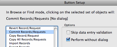 In the Button Setup Dialog, simply select Commit Records/Requests. No script necessary.