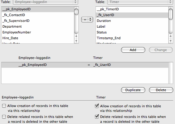 Select allow relationships in this table via this relationship to simplify the scripting process.